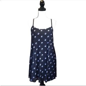 Hot Topic Yin Yang Mesh Mini Slip Dress Black & White Mall Goth Y2K Grunge XS